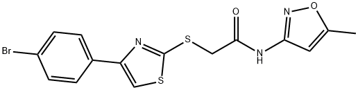 2-{[4-(4-bromophenyl)-1,3-thiazol-2-yl]sulfanyl}-N-(5-methyl-3-isoxazolyl)acetamide Struktur