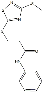 3-{[3-(methylsulfanyl)-1,2,4-thiadiazol-5-yl]sulfanyl}-N-phenylpropanamide Struktur