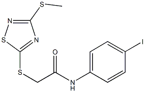 N-(4-iodophenyl)-2-{[3-(methylsulfanyl)-1,2,4-thiadiazol-5-yl]sulfanyl}acetamide Struktur