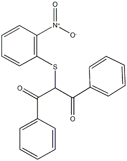 2-({2-nitrophenyl}sulfanyl)-1,3-diphenyl-1,3-propanedione Struktur