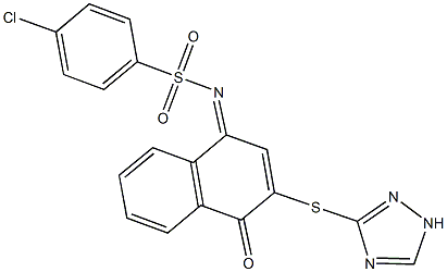 4-chloro-N-(4-oxo-3-(1H-1,2,4-triazol-3-ylsulfanyl)-1(4H)-naphthalenylidene)benzenesulfonamide Struktur