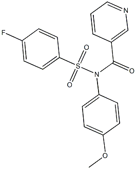 4-fluoro-N-(4-methoxyphenyl)-N-(3-pyridinylcarbonyl)benzenesulfonamide Struktur