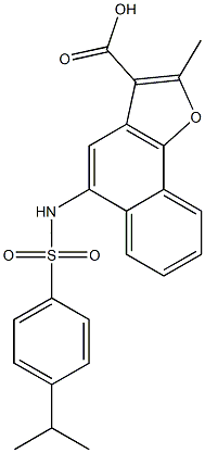 5-{[(4-isopropylphenyl)sulfonyl]amino}-2-methylnaphtho[1,2-b]furan-3-carboxylic acid Struktur