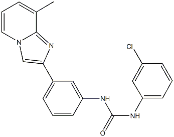 N-(3-chlorophenyl)-N'-[3-(8-methylimidazo[1,2-a]pyridin-2-yl)phenyl]urea Struktur