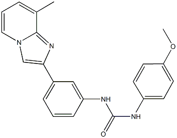 N-(4-methoxyphenyl)-N'-[3-(8-methylimidazo[1,2-a]pyridin-2-yl)phenyl]urea Struktur