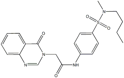 N-(4-{[butyl(methyl)amino]sulfonyl}phenyl)-2-(4-oxo-3(4H)-quinazolinyl)acetamide Struktur