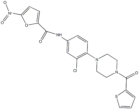 N-{3-chloro-4-[4-(2-thienylcarbonyl)-1-piperazinyl]phenyl}-5-nitro-2-furamide Struktur