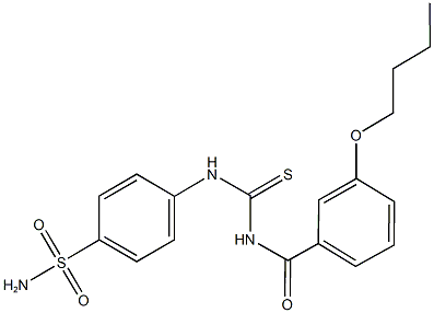 4-({[(3-butoxybenzoyl)amino]carbothioyl}amino)benzenesulfonamide Struktur