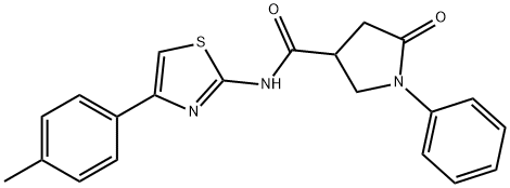 N-[4-(4-methylphenyl)-1,3-thiazol-2-yl]-5-oxo-1-phenyl-3-pyrrolidinecarboxamide Struktur