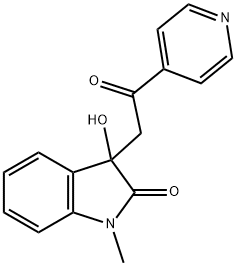 3-hydroxy-1-methyl-3-[2-oxo-2-(4-pyridinyl)ethyl]-1,3-dihydro-2H-indol-2-one Struktur