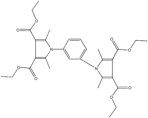 diethyl 1-{3-[3,4-bis(ethoxycarbonyl)-2,5-dimethyl-1H-pyrrol-1-yl]phenyl}-2,5-dimethyl-1H-pyrrole-3,4-dicarboxylate Struktur