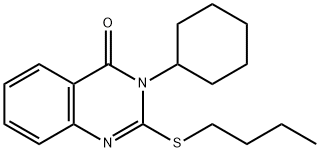 2-(butylsulfanyl)-3-cyclohexyl-4(3H)-quinazolinone Struktur