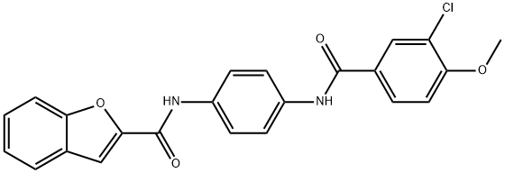 N-{4-[(3-chloro-4-methoxybenzoyl)amino]phenyl}-1-benzofuran-2-carboxamide Struktur