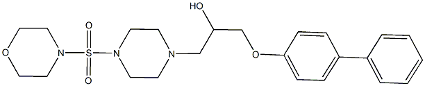 1-([1,1'-biphenyl]-4-yloxy)-3-[4-(4-morpholinylsulfonyl)-1-piperazinyl]-2-propanol Struktur