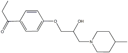 1-{4-[2-hydroxy-3-(4-methyl-1-piperidinyl)propoxy]phenyl}-1-propanone Struktur