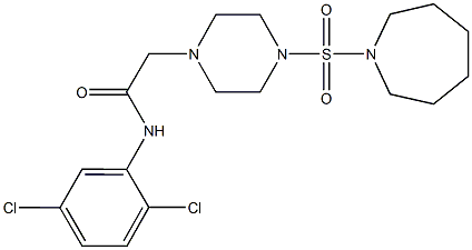 2-[4-(1-azepanylsulfonyl)-1-piperazinyl]-N-(2,5-dichlorophenyl)acetamide Struktur