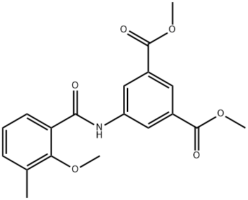 dimethyl 5-[(2-methoxy-3-methylbenzoyl)amino]isophthalate Struktur