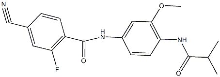 4-cyano-2-fluoro-N-[4-(isobutyrylamino)-3-methoxyphenyl]benzamide Struktur