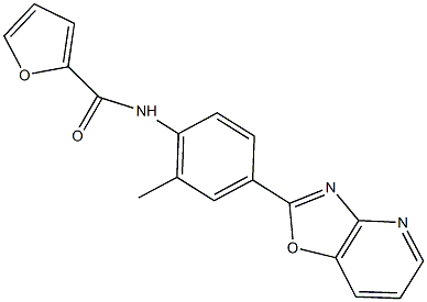 N-(2-methyl-4-[1,3]oxazolo[4,5-b]pyridin-2-ylphenyl)-2-furamide Struktur