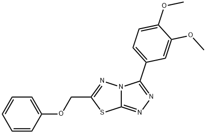 3-(3,4-dimethoxyphenyl)-6-(phenoxymethyl)[1,2,4]triazolo[3,4-b][1,3,4]thiadiazole Struktur