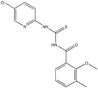 N-(5-chloro-2-pyridinyl)-N'-(2-methoxy-3-methylbenzoyl)thiourea Struktur