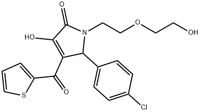 5-(4-chlorophenyl)-3-hydroxy-1-[2-(2-hydroxyethoxy)ethyl]-4-(2-thienylcarbonyl)-1,5-dihydro-2H-pyrrol-2-one Struktur