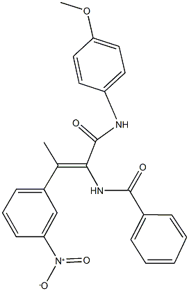 N-{2-{3-nitrophenyl}-1-[(4-methoxyanilino)carbonyl]-1-propenyl}benzamide Struktur