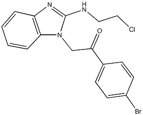 1-(4-bromophenyl)-2-{2-[(2-chloroethyl)amino]-1H-benzimidazol-1-yl}ethanone Struktur