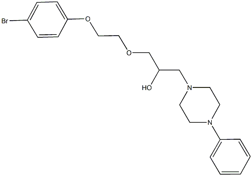 1-[2-(4-bromophenoxy)ethoxy]-3-(4-phenyl-1-piperazinyl)-2-propanol Struktur