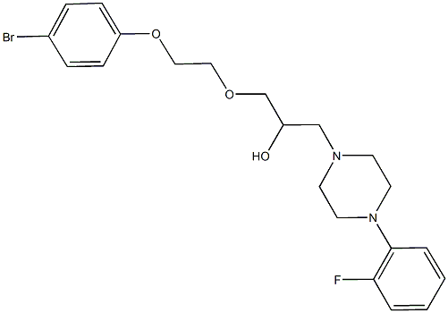 1-[2-(4-bromophenoxy)ethoxy]-3-[4-(2-fluorophenyl)-1-piperazinyl]-2-propanol Struktur