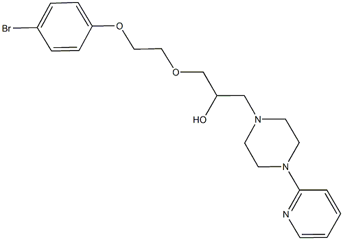 1-[2-(4-bromophenoxy)ethoxy]-3-[4-(2-pyridinyl)-1-piperazinyl]-2-propanol Struktur