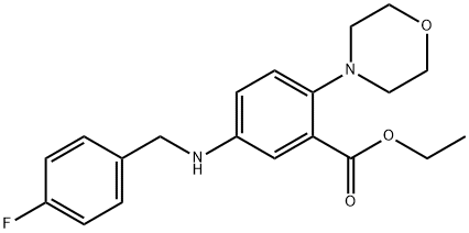 ethyl 5-[(4-fluorobenzyl)amino]-2-(4-morpholinyl)benzoate Struktur