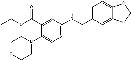 ethyl 5-[(1,3-benzodioxol-5-ylmethyl)amino]-2-(4-morpholinyl)benzoate Struktur