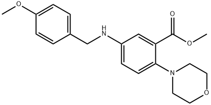 methyl 5-[(4-methoxybenzyl)amino]-2-(4-morpholinyl)benzoate Struktur