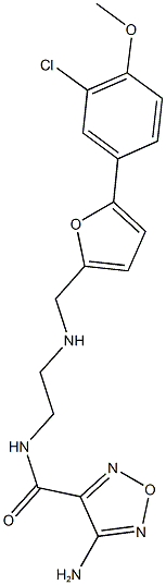 4-amino-N-[2-({[5-(3-chloro-4-methoxyphenyl)-2-furyl]methyl}amino)ethyl]-1,2,5-oxadiazole-3-carboxamide Struktur