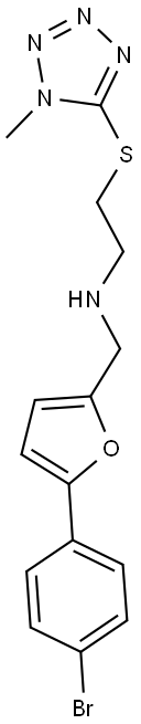 N-{[5-(4-bromophenyl)-2-furyl]methyl}-N-{2-[(1-methyl-1H-tetraazol-5-yl)sulfanyl]ethyl}amine Struktur