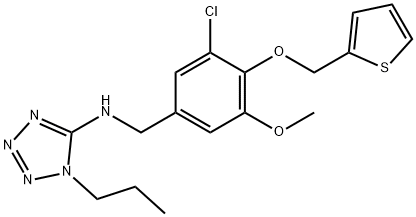 N-[3-chloro-5-methoxy-4-(2-thienylmethoxy)benzyl]-N-(1-propyl-1H-tetraazol-5-yl)amine Struktur