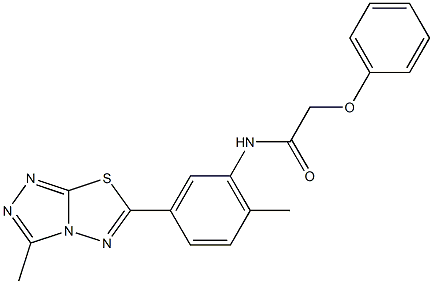 N-[2-methyl-5-(3-methyl[1,2,4]triazolo[3,4-b][1,3,4]thiadiazol-6-yl)phenyl]-2-phenoxyacetamide Struktur