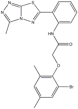 2-(2-bromo-4,6-dimethylphenoxy)-N-[2-(3-methyl[1,2,4]triazolo[3,4-b][1,3,4]thiadiazol-6-yl)phenyl]acetamide Struktur