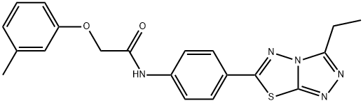 N-[4-(3-ethyl[1,2,4]triazolo[3,4-b][1,3,4]thiadiazol-6-yl)phenyl]-2-(3-methylphenoxy)acetamide Struktur