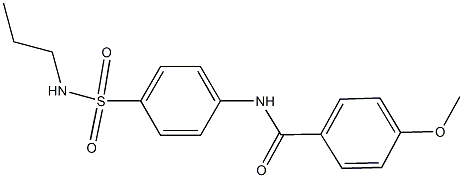 4-methoxy-N-{4-[(propylamino)sulfonyl]phenyl}benzamide Struktur