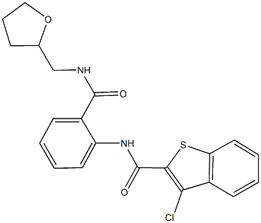 3-chloro-N-(2-{[(tetrahydro-2-furanylmethyl)amino]carbonyl}phenyl)-1-benzothiophene-2-carboxamide Struktur