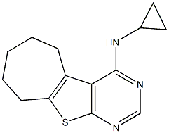 N-cyclopropyl-N-(6,7,8,9-tetrahydro-5H-cyclohepta[4,5]thieno[2,3-d]pyrimidin-4-yl)amine Struktur