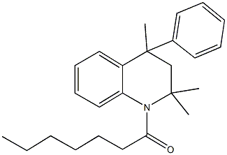 1-heptanoyl-2,2,4-trimethyl-4-phenyl-1,2,3,4-tetrahydroquinoline Struktur