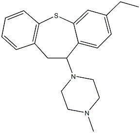 1-(7-ethyl-10,11-dihydrodibenzo[b,f]thiepin-10-yl)-4-methylpiperazine Struktur