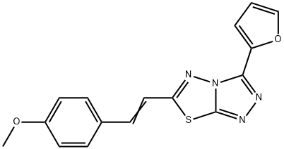 4-{2-[3-(2-furyl)[1,2,4]triazolo[3,4-b][1,3,4]thiadiazol-6-yl]vinyl}phenyl methyl ether Struktur