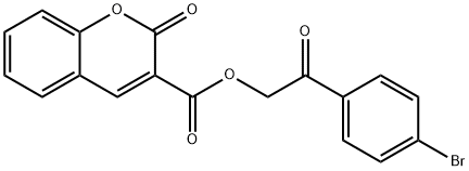 2-(4-bromophenyl)-2-oxoethyl 2-oxo-2H-chromene-3-carboxylate Struktur