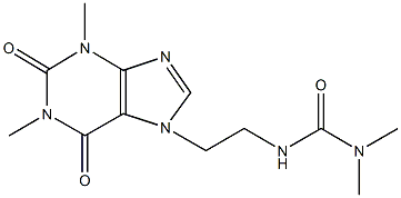 N'-[2-(1,3-dimethyl-2,6-dioxo-1,2,3,6-tetrahydro-7H-purin-7-yl)ethyl]-N,N-dimethylurea Struktur