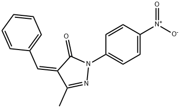 4-benzylidene-2-{4-nitrophenyl}-5-methyl-2,4-dihydro-3H-pyrazol-3-one Struktur