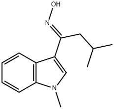 3-methyl-1-(1-methyl-1H-indol-3-yl)-1-butanone oxime Struktur